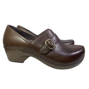 Dansko Tamara Clog Women size 38 US 7.5-8 Brown Leather